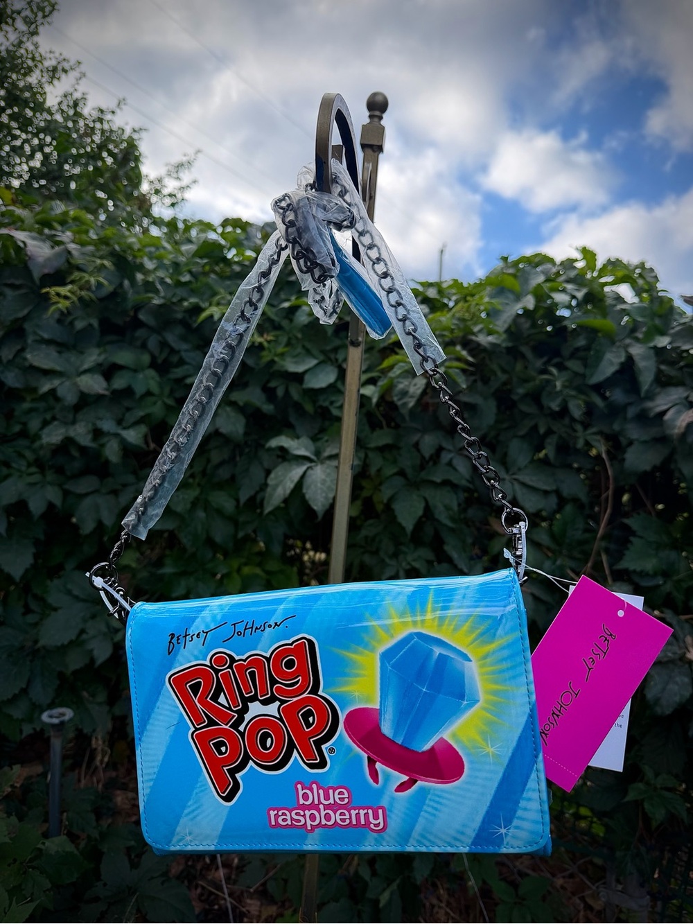 Betsey Johnson Blue Raspberry Ring Pop Crossbody Bag